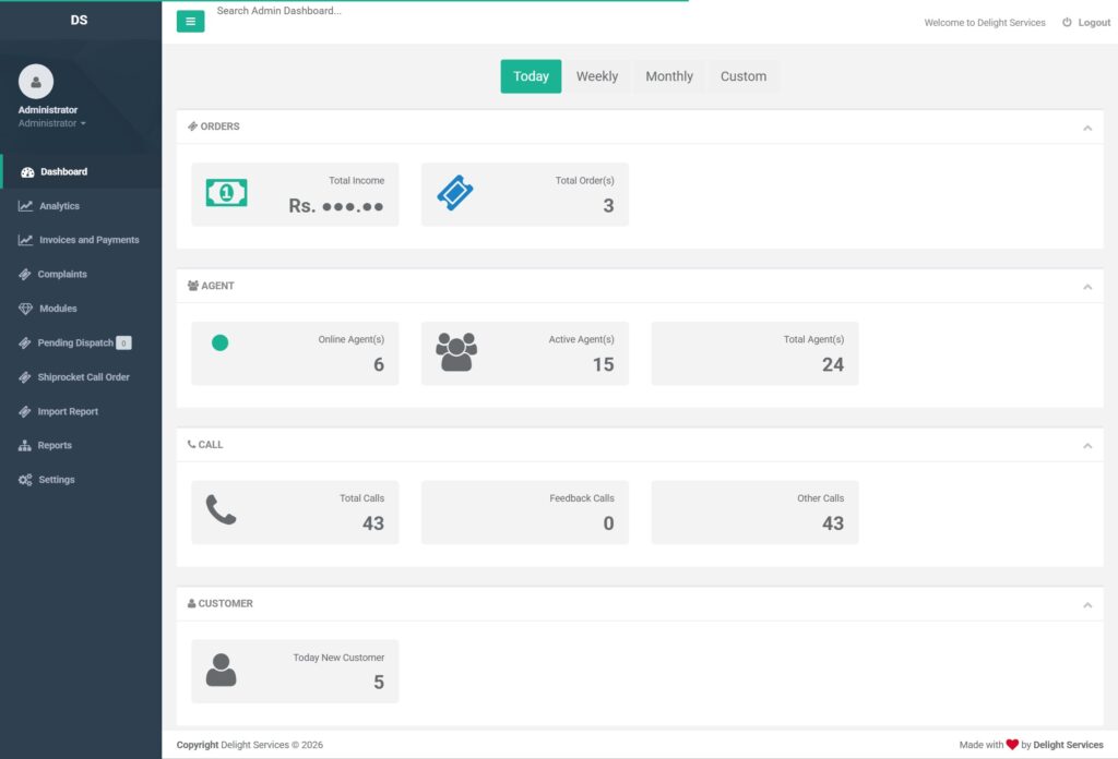 Restaurant Call Centre and Order Management Platform